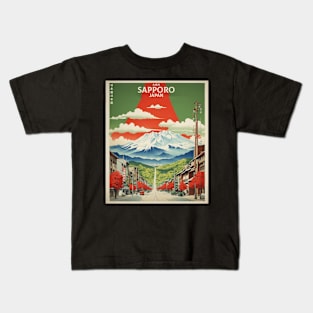 Sapporo Japan Vintage Poster Tourism Kids T-Shirt